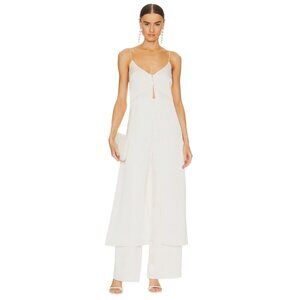 Line & Dot Jordey Pants in Ivory XSmall New Womens Satin Wide Leg Trousers